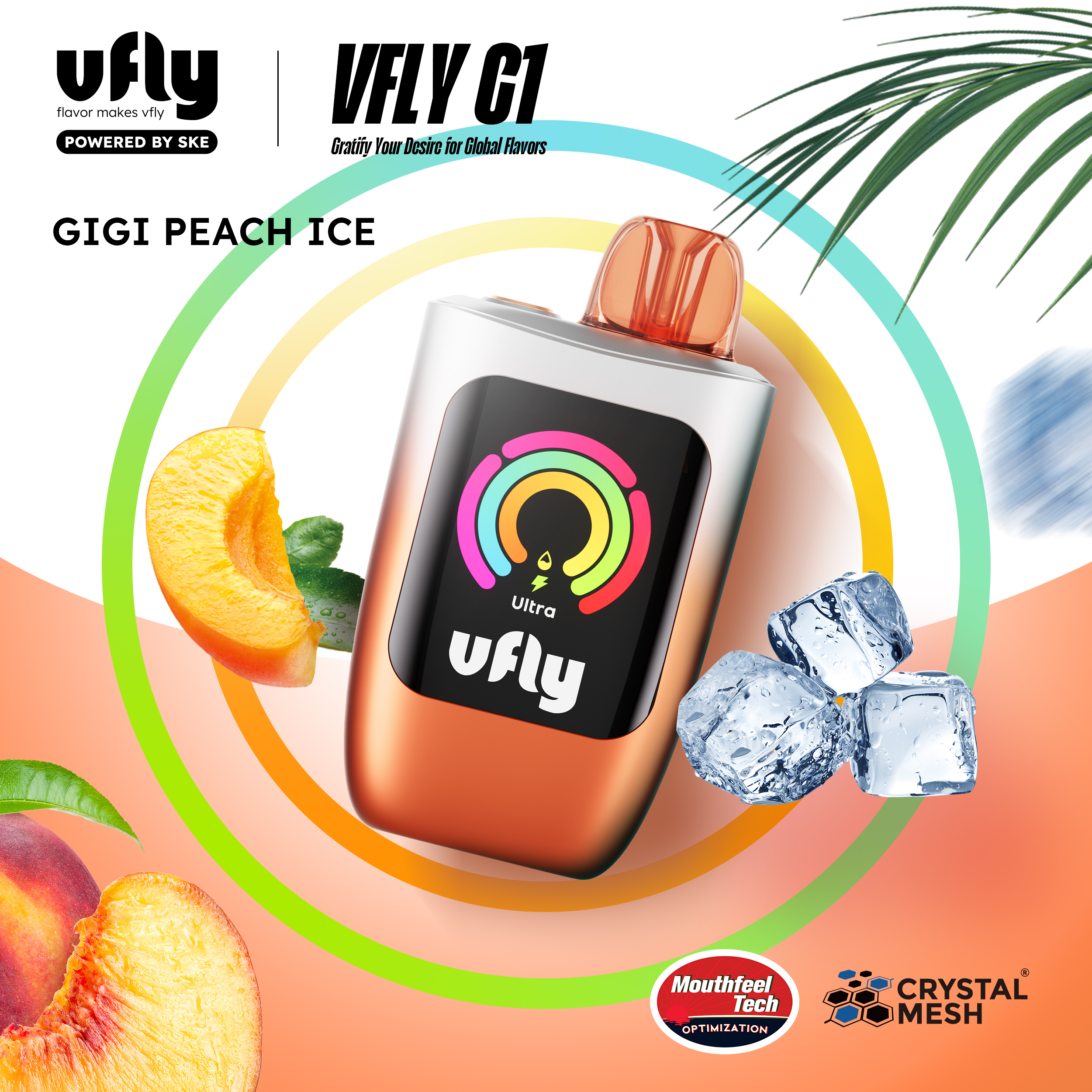 GIGI-PEACH-ICE 브이플라이 VFLY C1 기기 피치 아이스 일회용 전자담배 - 이미지 1